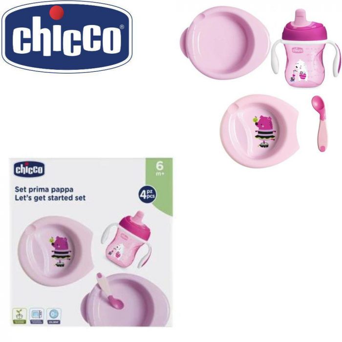 SET PAPPA 6M+ROSA C/CUCCHIAIO