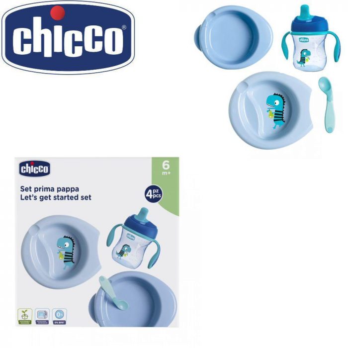 SET PAPPA 6M+ AZZURRO C/CUCCHIAIO