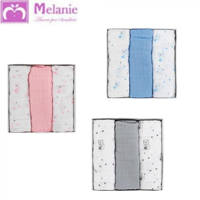 3 PANNI STAMPATI 70X70 ORSETTO